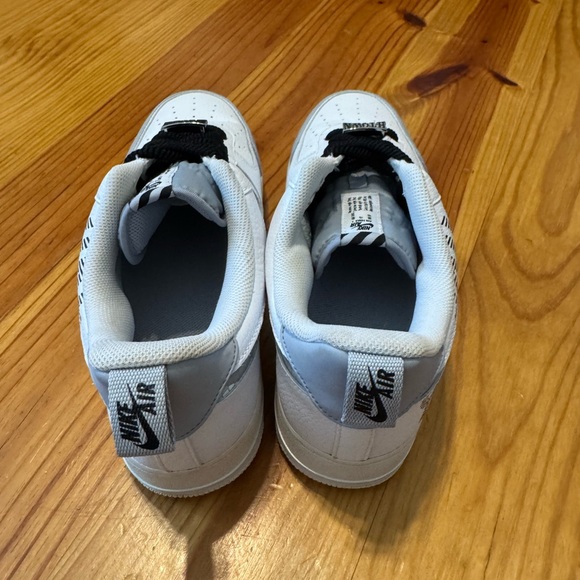 Nike Air Force 1 Low Mens Size 11.5 White Gray Athletic Leather Shoes Sneakers - Picture 5 of 13